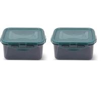 LocknLock Eco Food Containers with Lids - Rectangular 470ml (13.7 x 10.4 x 7cm, Airtight, Watertight, BPA Free & Dishwasher Safe (Pack of 2)