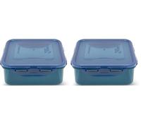 LocknLock Eco Food Containers with Lids - Square 870ml (15.5 x 15.5 x 6cm), Airtight, Watertight, BPA Free & Dishwasher Safe (Pack of 2)