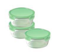 Locknlock Eco Ovenglass Clear Square Glass Dishwasher Safe Food Storage Container Set With Lid 950Ml Pack Of 3