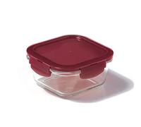 LocknLock Eco Ovenglass Glass Food Storage Containers with Lids 500ml - Airtight, Leakproof Square Glass Food Container with Recycled Plastic Lid, Oven Safe, Dishwasher Safe, 14 x 14 x 6.7cm