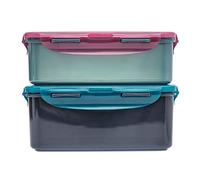 Locknlock Eco Red And Blue Rectangular Recycled Plastic Food Storage Container Set Pack Of 2