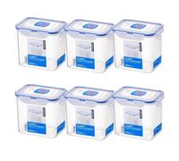 Locknlock Food Storage Container Airtight Leakproof Microwave Safe Transparent Reusable Kitchen Box 850Ml Pack Of 6