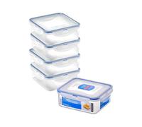 LocknLock Lock & Lock Pack Of 5 Square Food Storage Container 870Ml Airtight Bpa-Free Microwave & Dishwasher Safe