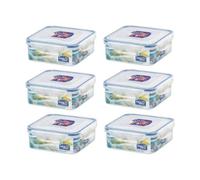 LocknLock Lock & Lock Pack Of 6 Square Food Storage Container 870Ml Airtight Bpa-Free Microwave & Dishwasher Safe