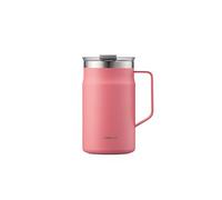 LocknLock Metro Mug Premium 18/8 Stainless Steel Double Wall Insulated with Handle Perfect for Table with Lid, Peach Red, 20 oz