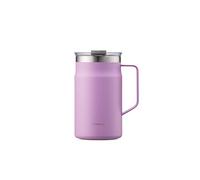 LocknLock Metro Mug Premium 18/8 Stainless Steel Double Wall Insulated with Handle Perfect for Table with Lid, Lavender, 20 oz