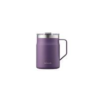 LocknLock Metro Mug Premium 18/8 Stainless Steel Double Wall Insulated with Handle Perfect for Table with Lid, Purple, 16 oz