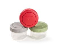 Locknlock Mini Clear Round Plastic Airtight Reusable Food Storage Container Set With Lid 80Ml Pack Of 3