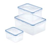 Locknlock Multi Purpose Airtight Food Storage Container Set Bpa Free Leakproof Transparent Reusable Plastic Kitchen Boxes 3Pc
