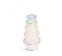 LocknLock Nestable Food Containers with Lids Round Meal Prep Boxes - Pack of 5