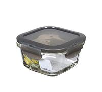 LocknLock Oven Glass Food Storage Container with Lid 300 ml, 120 x 120 x 65 mm, Square, Fridge, Freezer and Dishwasher Safe, Borosilicate Glass up to 400 °C Oven and Microwave Safe