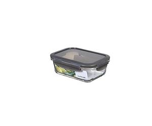 LocknLock Oven Glass Food Storage Container with Lid 630 ml, Rectangular, Fridge, Freezer and Dishwasher Safe, Borosilicate Glass up to 400 °C, Oven and Microwave Safe, 175 x 130 x 64 mm