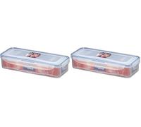 LocknLock Rectangular Bacon Storage Box for Fridge with Freshness Tray - 1ltr Bacon Box (279 x 116 x 60mm) (Pack of 2)