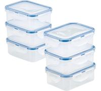 LocknLock Rectangular Food Storage Containers 350ml Pack of 3 with Locking Lids