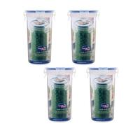 Locknlock Round Food Storage Container Airtight Bpa Free Microwave Dishwasher Safe Transparent Kitchen Box 430Ml Pack Of 4