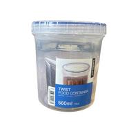 Locknlock Round Food Storage Container Twist Lock Airtight Leak Proof Bpa Free Transparent 560Ml