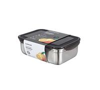 LocknLock Stainless Steel Storage Jar with Lid, 2.7 L, 265 × 185 × 85 mm, Waterproof, BPA-, Dishwasher Safe, zer Safe up to -20 °C, Stainless Steel Storage Box with Lid