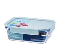 LocknLock Clear Glass Rectangular 1L Mint - Durable, Airtight, Heat-Resistant Food Storage Container