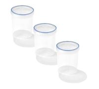 LocknLock Twist Round Food Storage Containers, 900ml, Set of 3 | Airtight, BPA-free storage for pasta, rice & batch cooking - stackable, dishwasher, microwave & freezer safe.