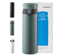LocknLock WannaBe Tumbler Khaki 15oz, BPA-Free Double Wall Stainless Steel Vacuum Insulated Tumbler with One Touch Lid, Lightweight Travel Mug for Coffee, Tea and Water