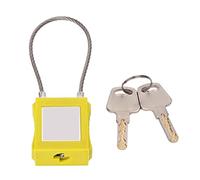 Lockout Cable Lock, 12 Insert High Security Key Retaining Lock Stainless Steel Shackle for Industrial Equipment Maintenance (Yellow)