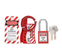 Lockout Padlock, Lockout Tagout Lock Kit, Electrical Lockout/TAGOUT KIT Lockout Lock Set with Padlock Warning Label Key for Industrial, Locks and Accessories