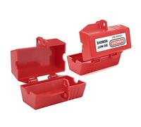 Lockout Plug Lock 2 Pcs Red Plug Lockout Tagout 65 X 65 X 118mm 2 56 X 2 56 X 4 65in for Industrial Chemical Electric Power Petroleum Coal Flammable and Explosive Places