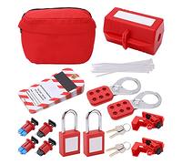Lockout Set, Lock Off Kit 2 Padlocks, Hasps, Compact Design, Kit Loto for and Security with Brilliant Red, Convenient Storage and Transport