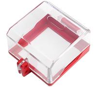 Lockout Switch Cover, Transparent Plastic Electrical Protective Cover with Red Frame, for Power Wall Switches and Emergency Stop Buttons, 3.7 x 3.7 x 2.6 in