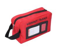 Lockout Tagout Bag for Lockout Tagout Devices, Large Capacity Lock Out Bag for Loto Supplies, Lockout Tagout Storage Bag with Visible Nameplate, Zip Design, 20x8x12cm