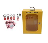 Lockout Tagout Cabinet Set include 1pcs Lockout Tagout Cabine Box, 7pcs Padlock, 4pcs Lockout Hasp, 10pcs Warning Tagout and 8 Pair of Key