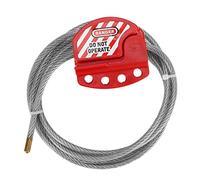 Lockout Tagout Cable Lock 6ft/1.8m Adjustable Cable Lockout 4mm Diameter Steel Wire Pope Lock with Vinyls for Loto OSHA Compliant