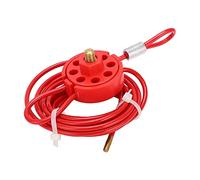 Lockout Tagout Cable Lock, Adjustable Cable Lockout 2 Meters Lockable Handle Stainless Steel Lockout Tagout Cable Lock Red Lockout Tagout Cable Lock for Tagout Lock Applications