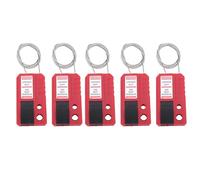 Lockout Tagout Cable Lock Multifunctional Adjustable Industrial Loto Micro Cable Lock for Manufacturing Maintenance Repair PA66 Stainless Steel 5 Pack