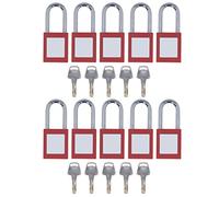 Lockout Tagout Cable Lock, Reusable Nylon Padlocks 10PCS, Plated Shackle - Shared Key System, High Temp & Resistance, Industrial Safety for, Electric Power