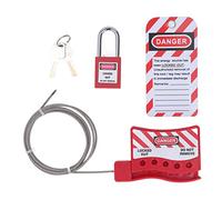 Lockout Tagout Cable Lock, Strong Material, 1.5 Inch Padlock, 2.2 Yard Cable Lock, Adjustable Cable Locking Kit for Industry,Locks and Accessories