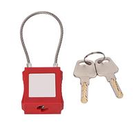 Lockout Tagout Cable Locks Heavy Duty Safety Padlock with 2 Keys for Equipment Maintenance Industrial Shutdown Isolation 85mm Shackle Steel Engineering Plastic Brass (Red)
