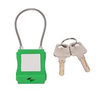 Lockout Tagout Cable Locks Heavy Duty Safety Padlock with 2 Keys for Equipment Maintenance Industrial Shutdown Isolation 85mm Shackle Steel Engineering Plastic Brass (Green)