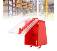 Lockout Tagout Group Lock Box 8 Hooks Steel Red Lock Box for OSHA Compliant Group Loto Procedures with Transparent Panel