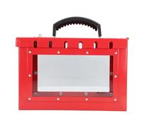 Lockout Tagout Group Lock Box High Strength Steel Plate Transparent Acrylic Panel 12 Lock Safety Padlock Box for Industrial Maintenance and Construction Sites Portable Durable
