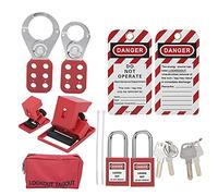 Lockout Tagout Kit, Lock Off Kit for Electricians, Including Hasps Safety Padlocks Circuit Breaker, Safety Padlock, Lockout Hasp, Safety Padlock Tag, Loto Kit for Industrial, Electric Power