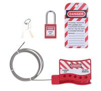 Lockout Tagout Kit, Lockout Tagout Cable Lock Stainless Steel Metal Adjustable Impact Adjustable Cable Lockout Safety Padlocks Set for Lock Out Tag Out Stations
