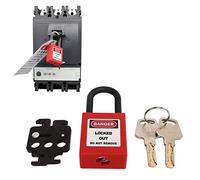 Lockout Tagout Kit, MCB Lockout Tagout Steel Circuit Breaker Lock 38mm Shackle Nylon Padlock for Schneider Circuit Breakers for Lock Out Tag Out Stations
