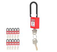 Lockout Tagout Locks, 10 Sets 38mm Nylon Engineered Lockout Lock Insulation Security Tool for Industrial Site Factories (Red)