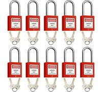Lockout Tagout Locks, Safety Padlock, Keyed Differently Loto Safety Padlocks for Lock Out Tag Out,10 PCS with Number (Red 1-10)