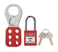 Lockout Tagout Locks Set, 25mm/0.98in Safety Loto Locks Lockout Tagout Hasp 6 Hole Security Hasp Lock with 38mm/1.5in Padlock for Industrial