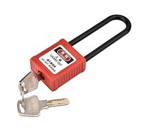 Lockout Tagout Safety Padlock with Key, Safety Padlock, Industrial Safety Padlock Long Insulated Beam Lockout Tag Out Isolation Lock, Engineering Industrial Isolation Insulated Padlock, Red