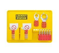 Lockout Tagout Station Board 27 Piece Kit - Filled LOTO Safety station with 5 Padlocks, 20 Tags & 2 Hasps - Industrial Lockout Tag System for Workplace Safety Compliance