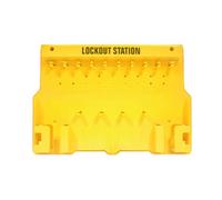 Lockout Tagout Station Board Only - Yellow with Protective Cover | Holds Up to 15 Pieces | Durable Safety Organiser for Industrial LOTO Compliance
