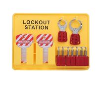 Lockout Tagout Station, Enhanced Safety Wall Mounted Lock Out Tag Out Kit Board with 4 Screws and 4 Wall Plugs for Industry, Deformation Proof Lockout Safety Supply